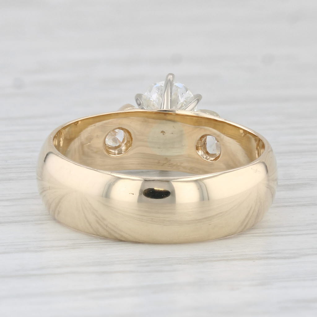 Light Gray 1.19ctw Oval Diamond Engagement Ring 14k Yellow Gold Size 7.25