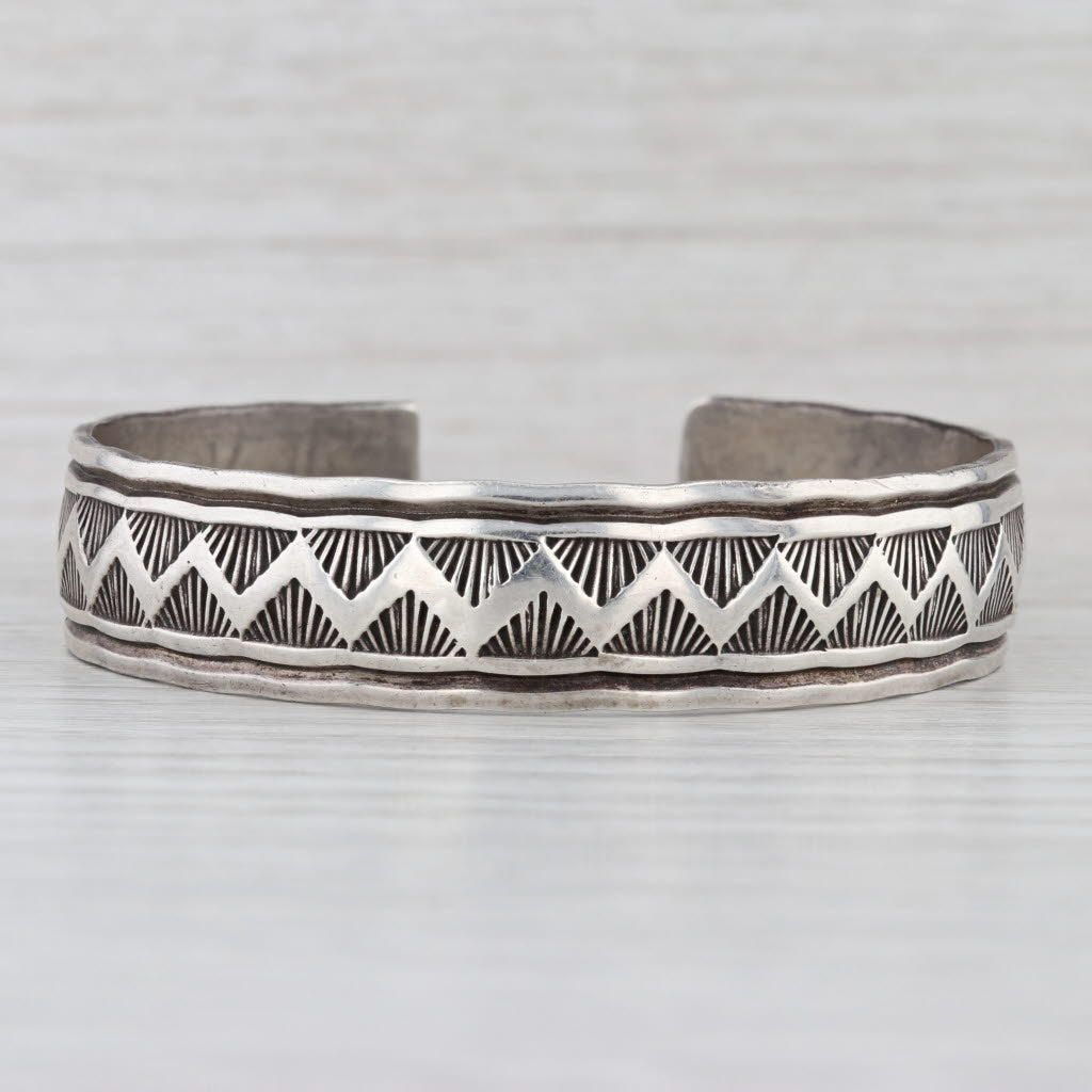 Douglas Etsitty Vintage Navajo Cuff Bracelet Sterling Silver Native American