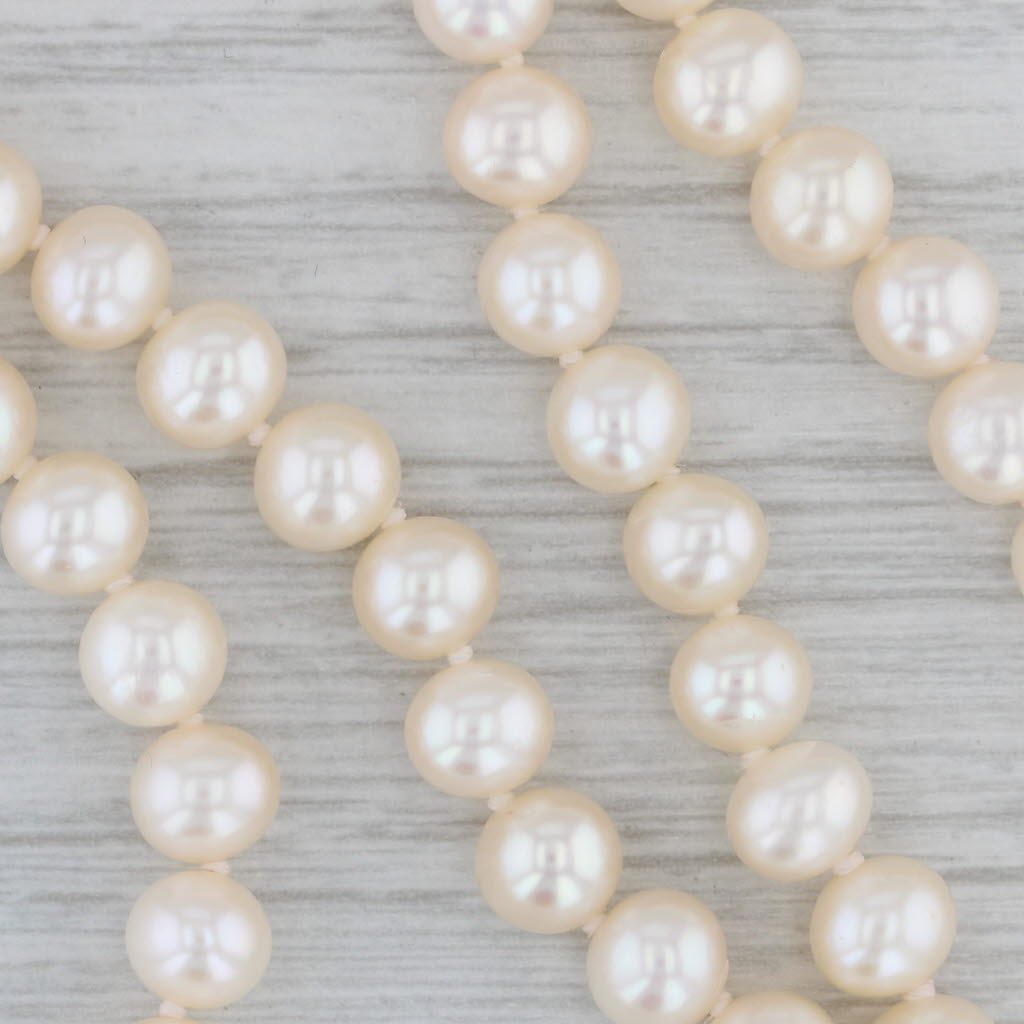 Gray Freshwater Cultured Pearl Strand Necklace 14k Yellow Gold 18"