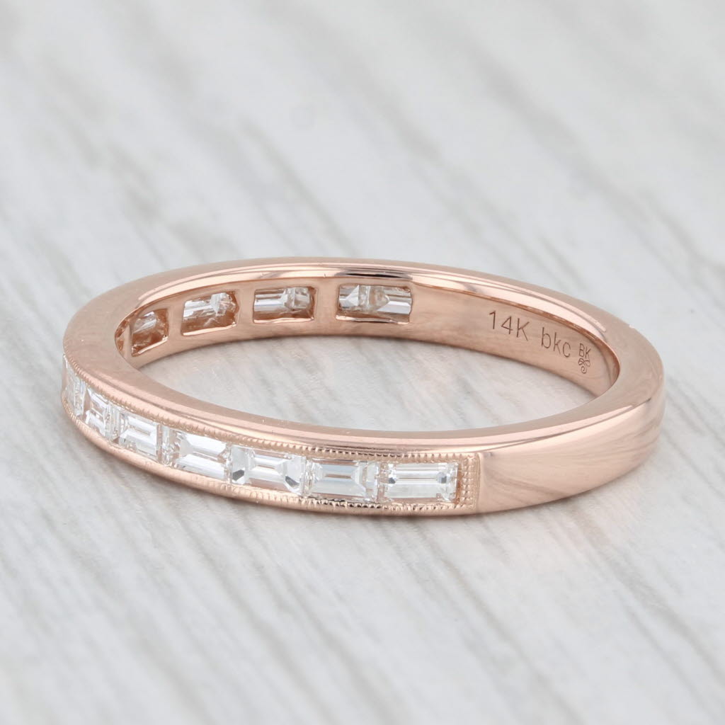Light Gray New 0.65ctw Diamond Ring 14k Rose Gold Wedding Band Size 6.75 Beverley K