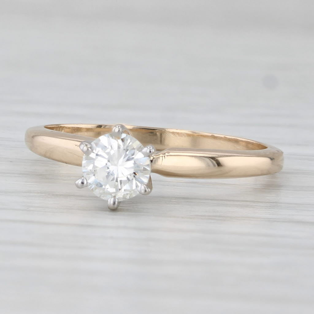 Light Gray 0.44ct Star of Love Diamond Solitaire Engagement Ring 14k Gold Size 6.25 Carlyle