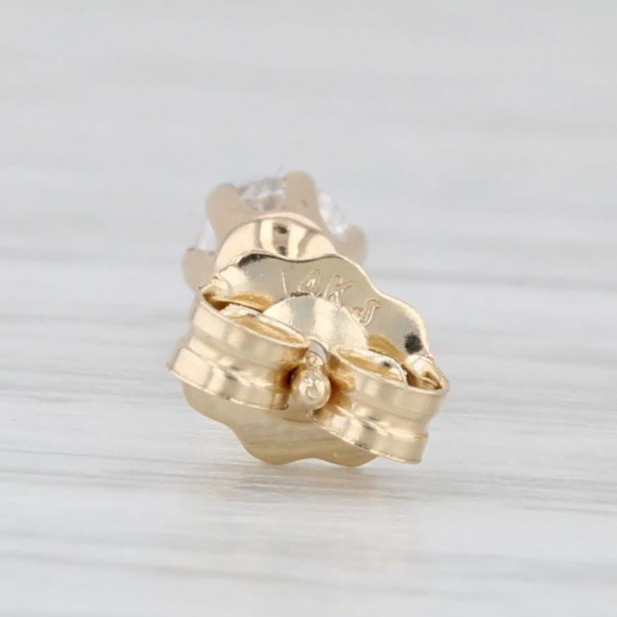 Light Gray 0.20ctw Round Diamond Solitaire Stud Earrings 14k Yellow Gold