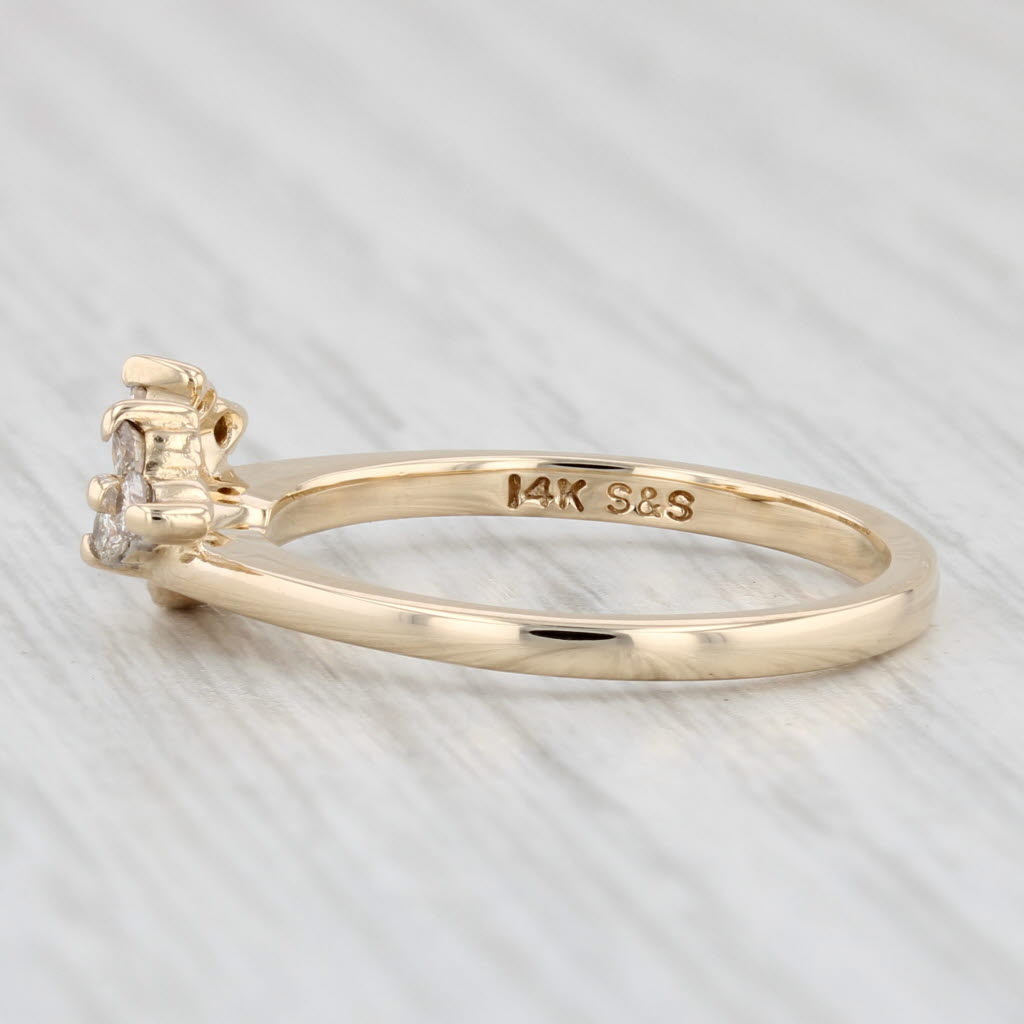 Light Gray 0.15ctw Diamond Ring Guard Enhancer 14k Yellow Gold Size 6.75