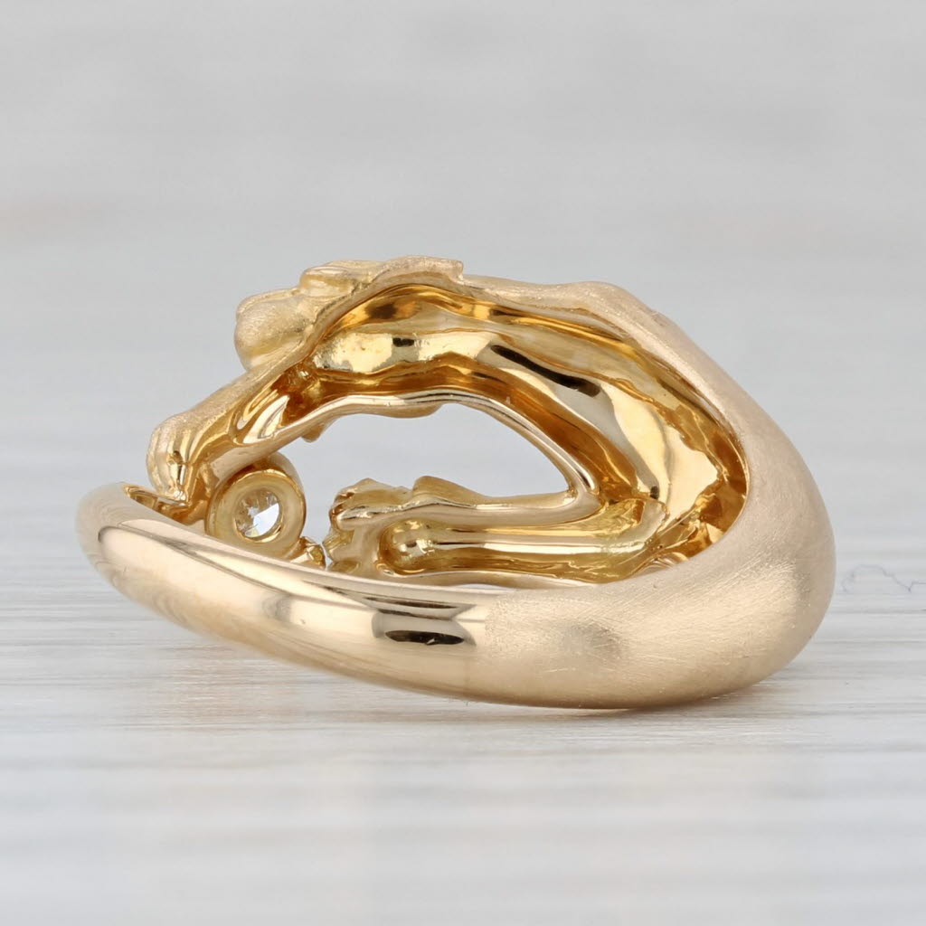 Gray Carrera Y Carrera Panther Ring Diamond 18k Yellow Gold Size 6.25 Box