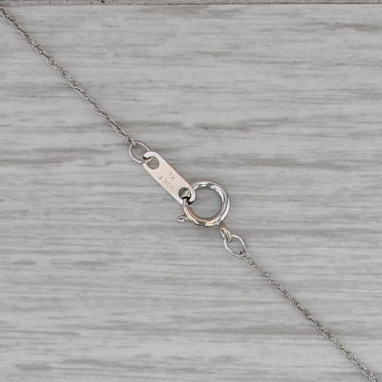 0.11ctw Diamond 3-Stone Journey Pendant Necklace 10k White Gold 18.5" Rope Chain