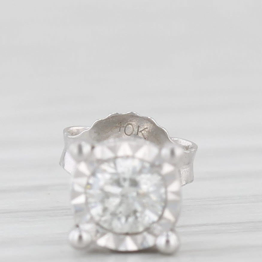 Light Gray 0.30ctw Diamond Stud Earrings 10k White Gold Round Solitaire Studs
