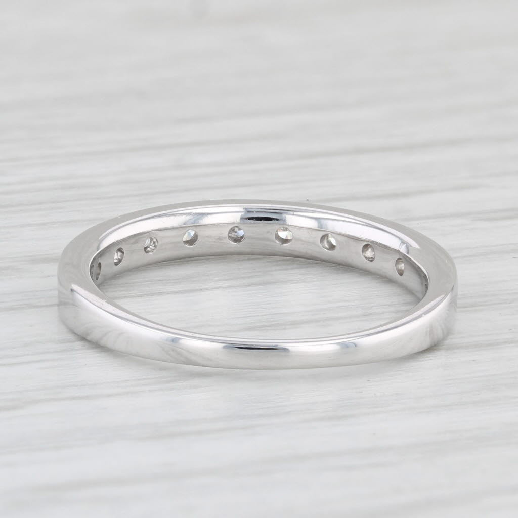Light Gray 0.24ctw Diamond Wedding Band 14k White Gold Size 5.25 Stackable Anniversary Ring