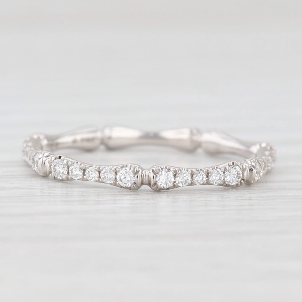 Light Gray New 0.31ctw Diamond Wedding Band 14k White Gold Stackable Anniversary Ring 6.5