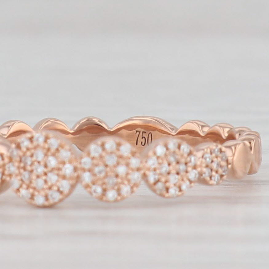 Light Gray New 0.10ctw Stackable Diamond Cluster Ring 18k Rose Gold Size 7 Wedding Band