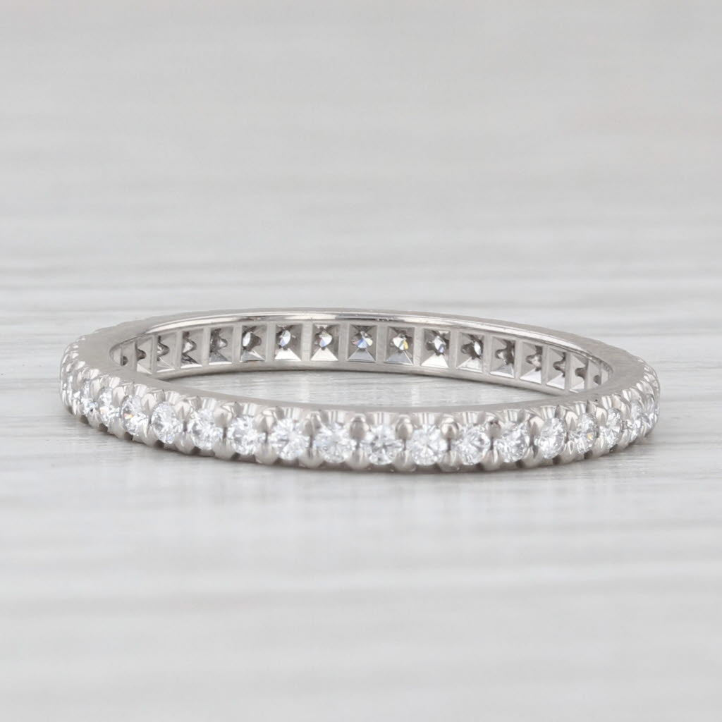 Light Gray Tiffany Soleste 0.33ctw Diamond Eternity Band 950 Platinum Wedding Ring Box