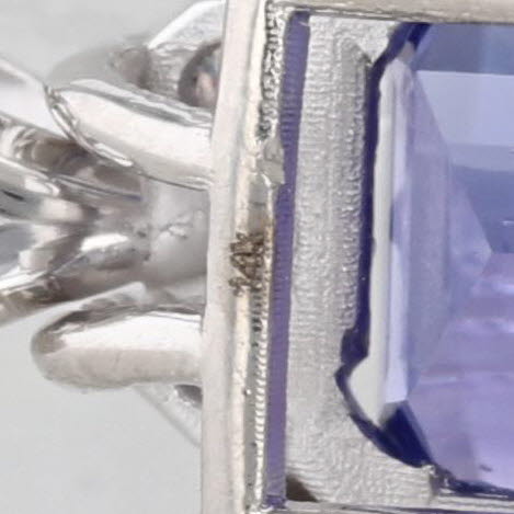 6.26ctw Tanzanite Diamond Halo Pendant 14k White Gold Drop