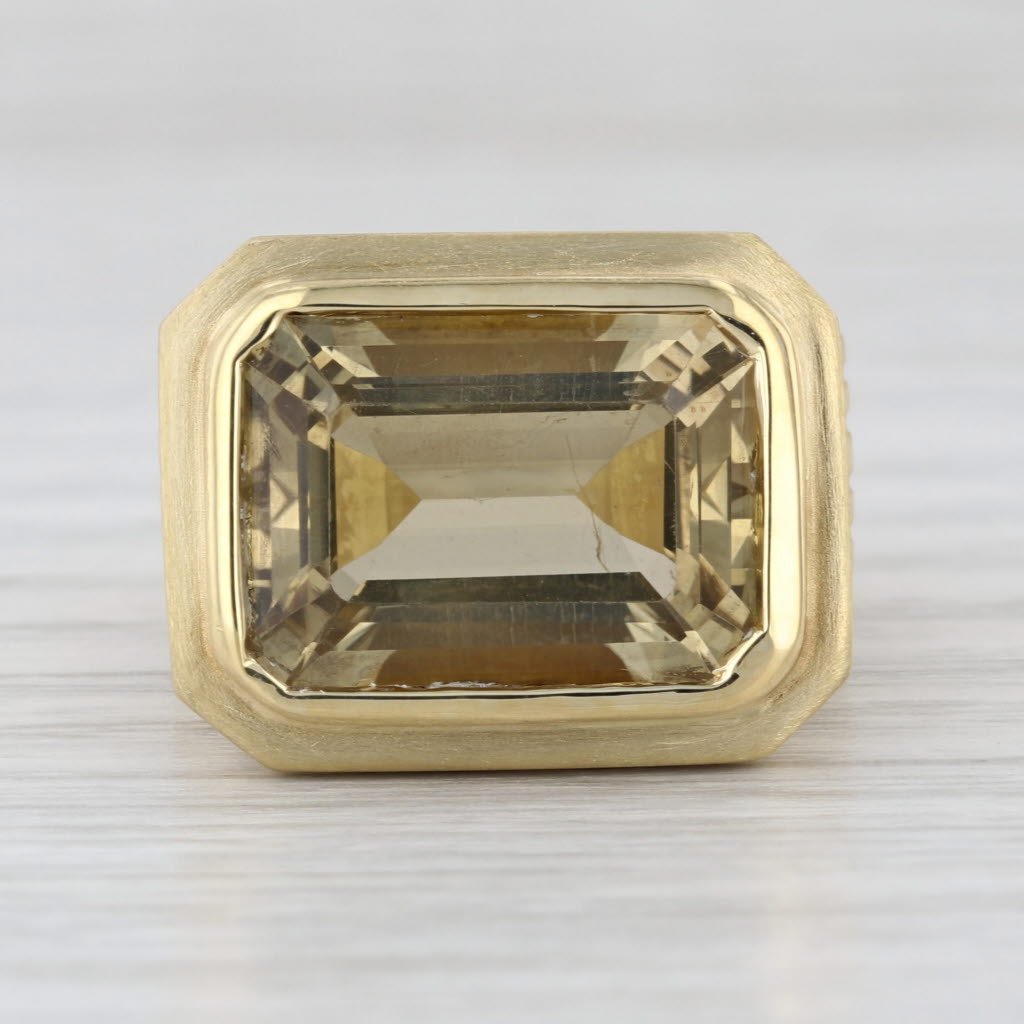 Slane & Slane 7.70ct Citrine Solitaire Ring 18k Yellow Gold Size 5 Cocktail