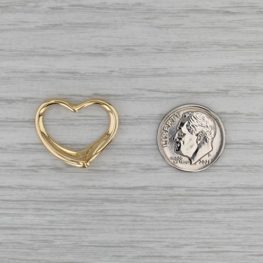 Tiffany & Co Elsa Peretti Open Heart Pendant 18k Yellow Gold Floating Drop
