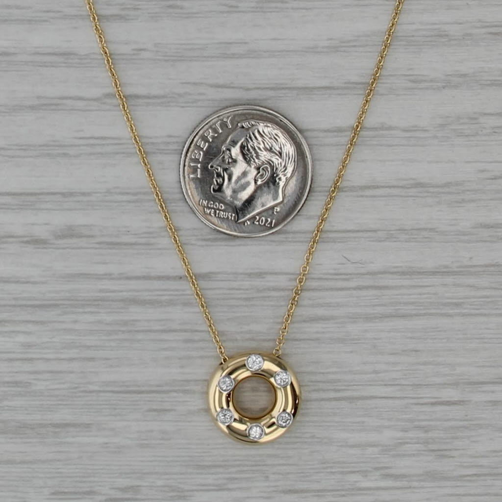 Tiffany Etoile .18ctw Diamond Dots Circle Pendant Necklace Box 18k Gold Platinum