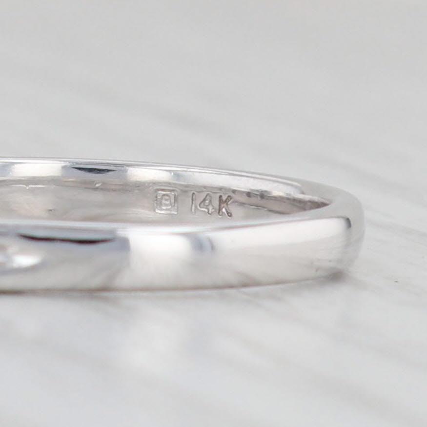 Light Gray 0.45ctw Diamond Wedding Band 14k White Gold Size 7 Anniversary Stackable Ring