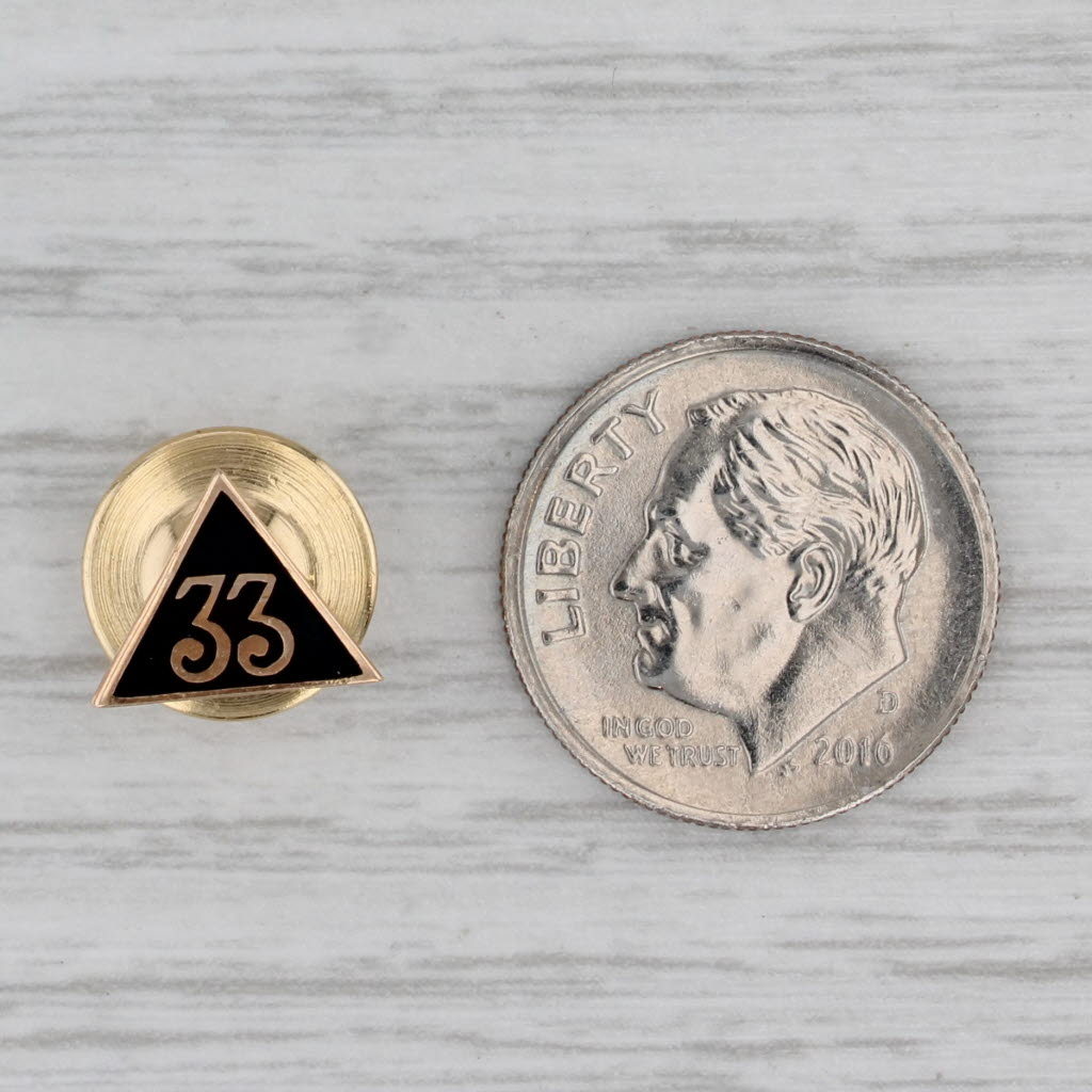 Gray 33rd Degree Masonic Scottish Rite Lapel Pin Enamel Triangle