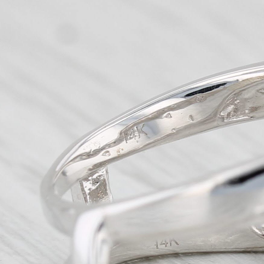 Light Gray 0.32ctw Diamond Ring Jacket 14k White Gold Size 7 Enhancer Guard Wedding Band