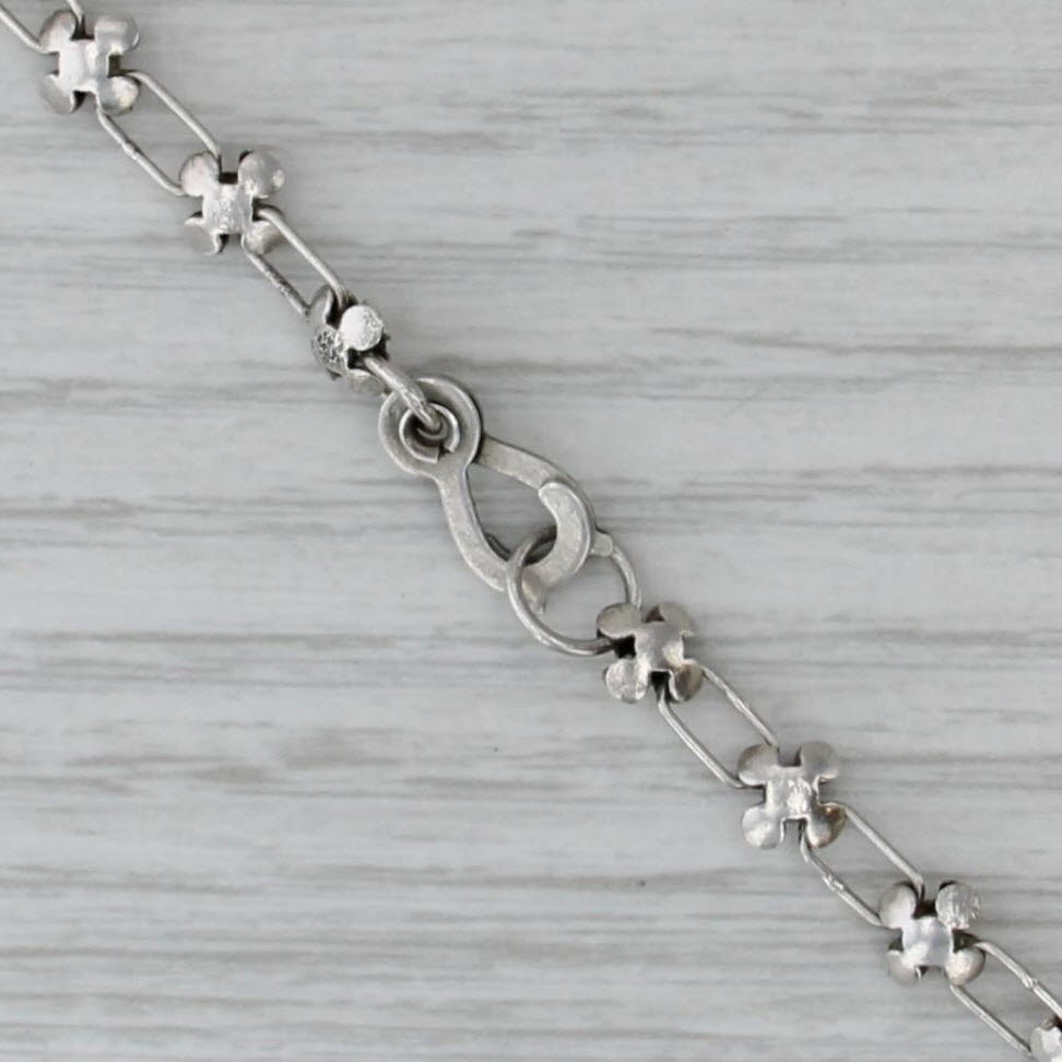 Vintage Large Jerusalem Cross Pendant Necklace Sterling Silver 17"