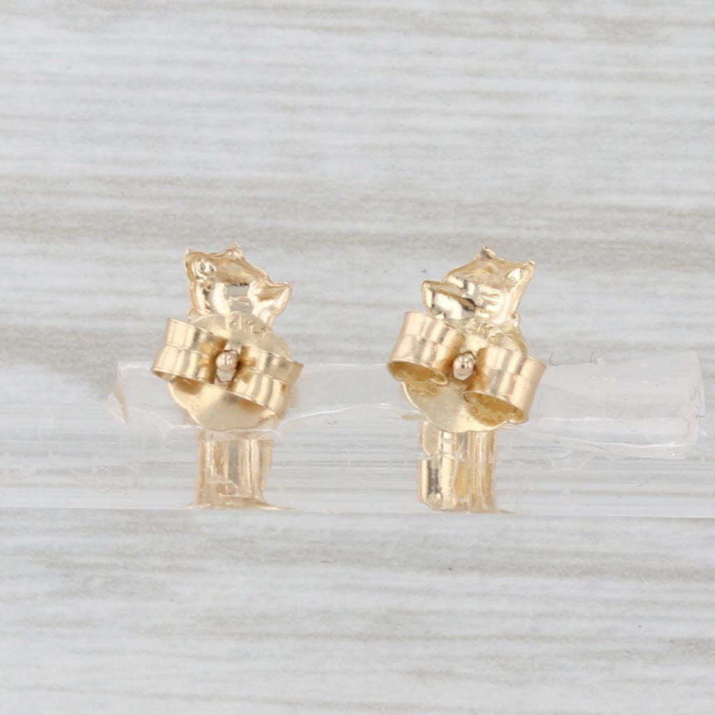 Classic Winnie the Pooh Stud Earrings 14k Yellow Gold Disney Cartoon