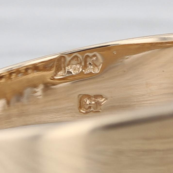 0.78ctw Champagne Brown Pyramid Rooftop Ring 14k Yellow Gold Sz 6.75 Anniversary