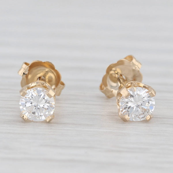 0.50ctw Round Diamond Solitaire Stud Earrings 14k Yellow Gold