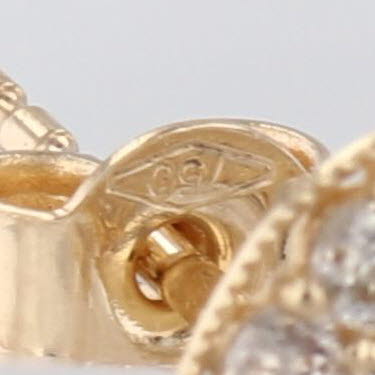 Single 0.20ctw Pave Diamond Abstract Small Heart Stud Earring 18k Yellow Gold