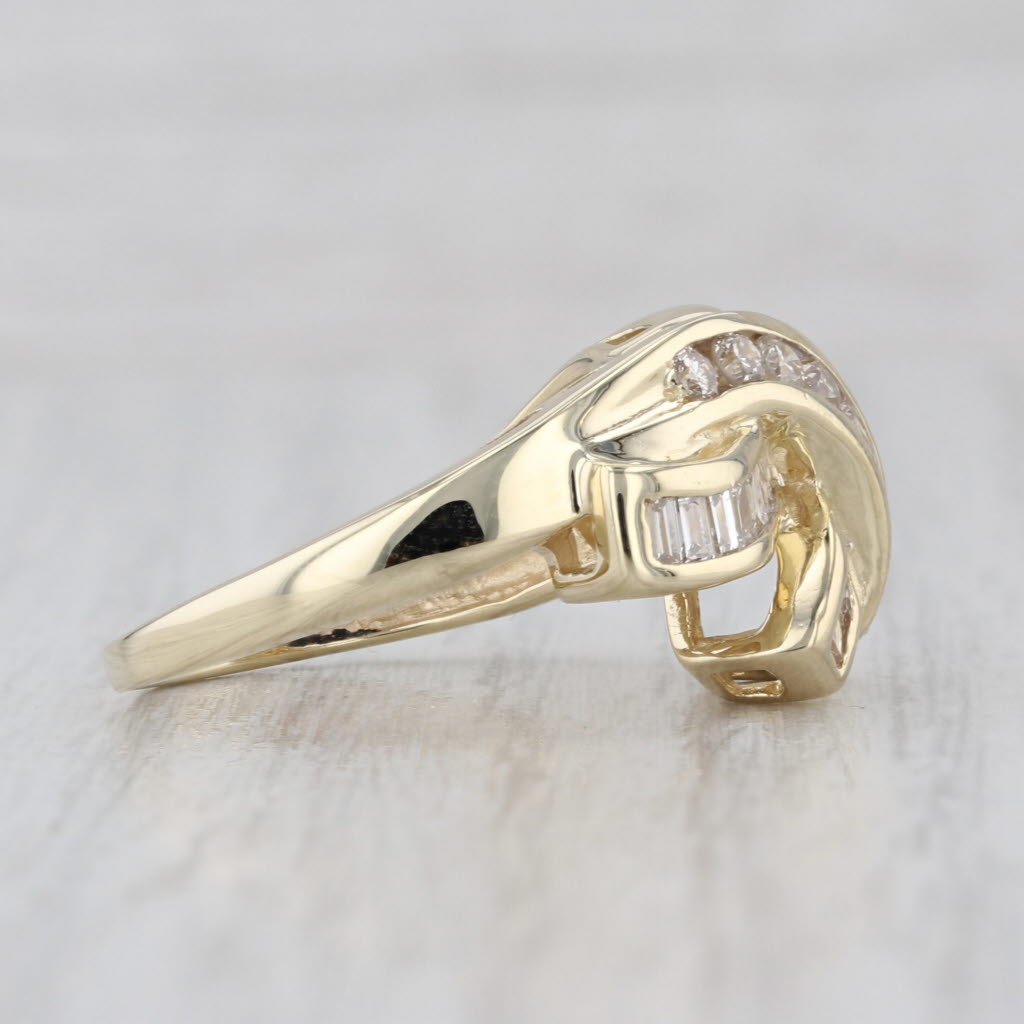 0.73ctw Diamond Cocktail Knot Ring 14k Yellow Gold Size 7