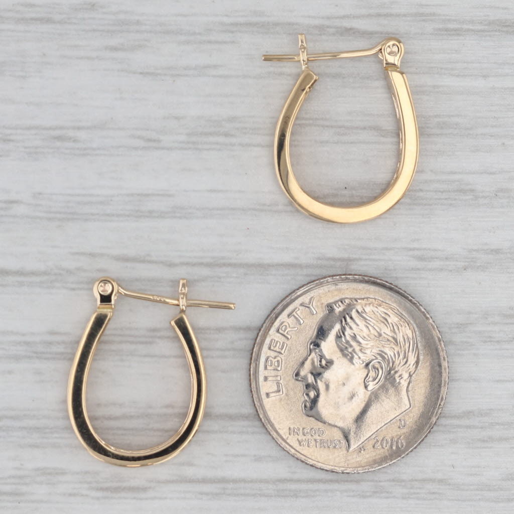 Gray 0.24ctw Diamond Hoop Earrings 14k Yellow Gold Snap Top Oval Hoops