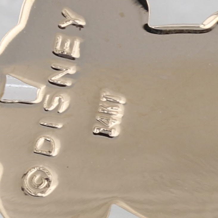 Minnie Mouse Pendant 14k Yellow Gold Disney Cartoon Souvenir Charm