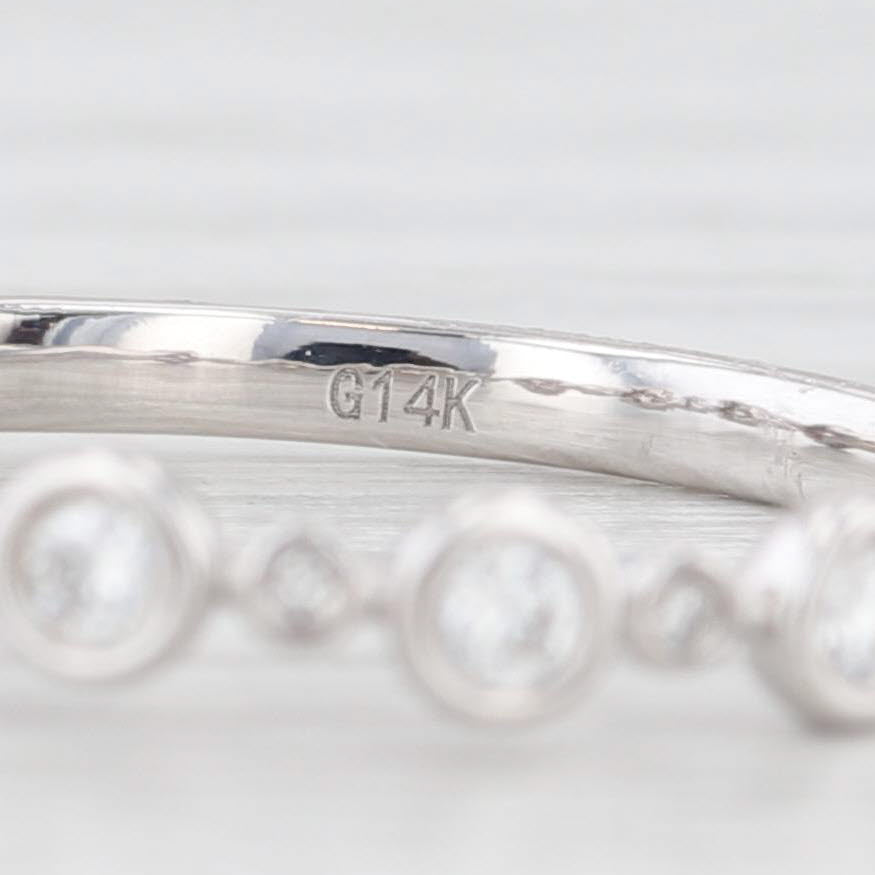 Light Gray New 0.20ctw Diamond Wedding Band 14k White Gold Stackable Anniversary Ring 6.5