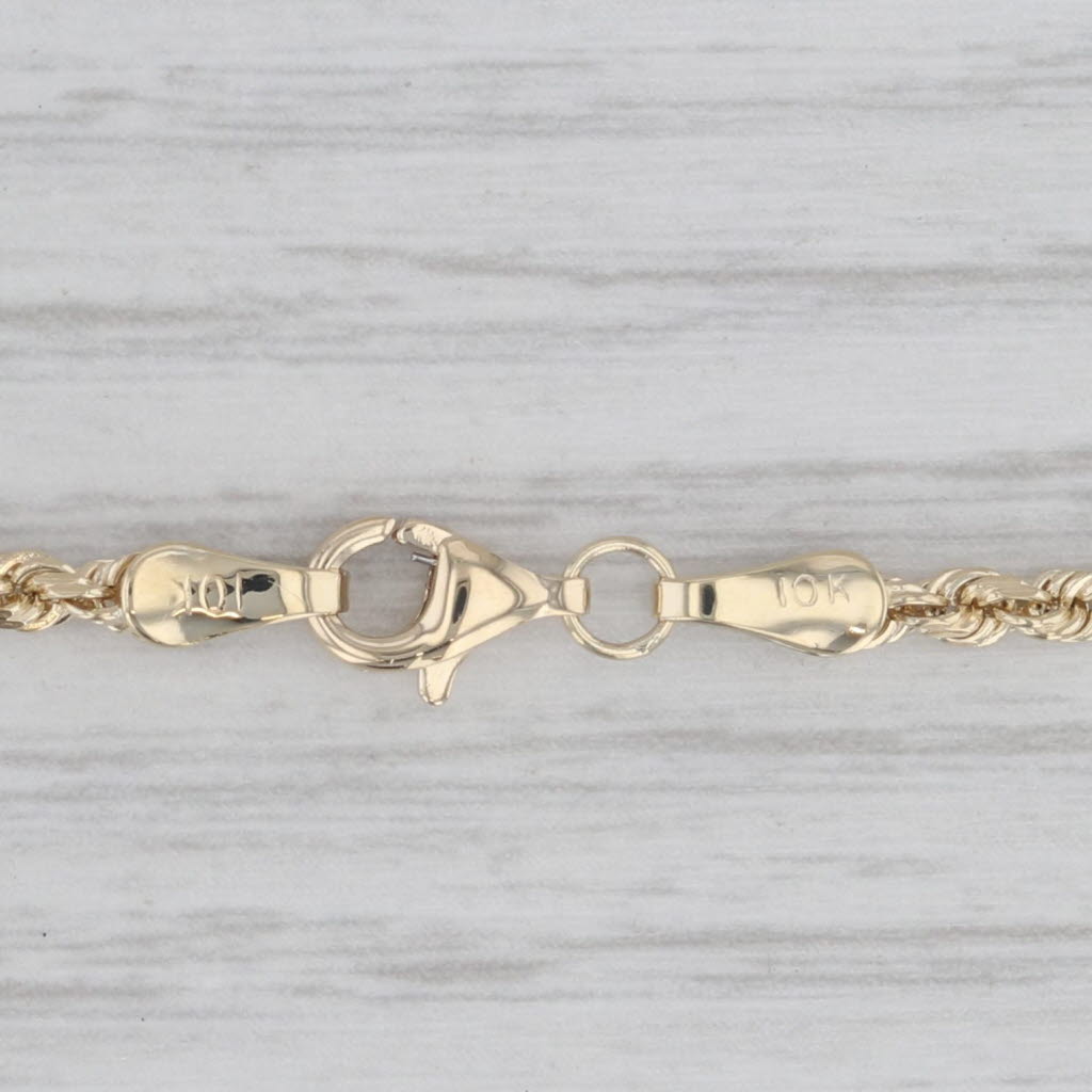 Gray Rope Chain Necklace 10k Yellow Gold 23.75" 2.3mm