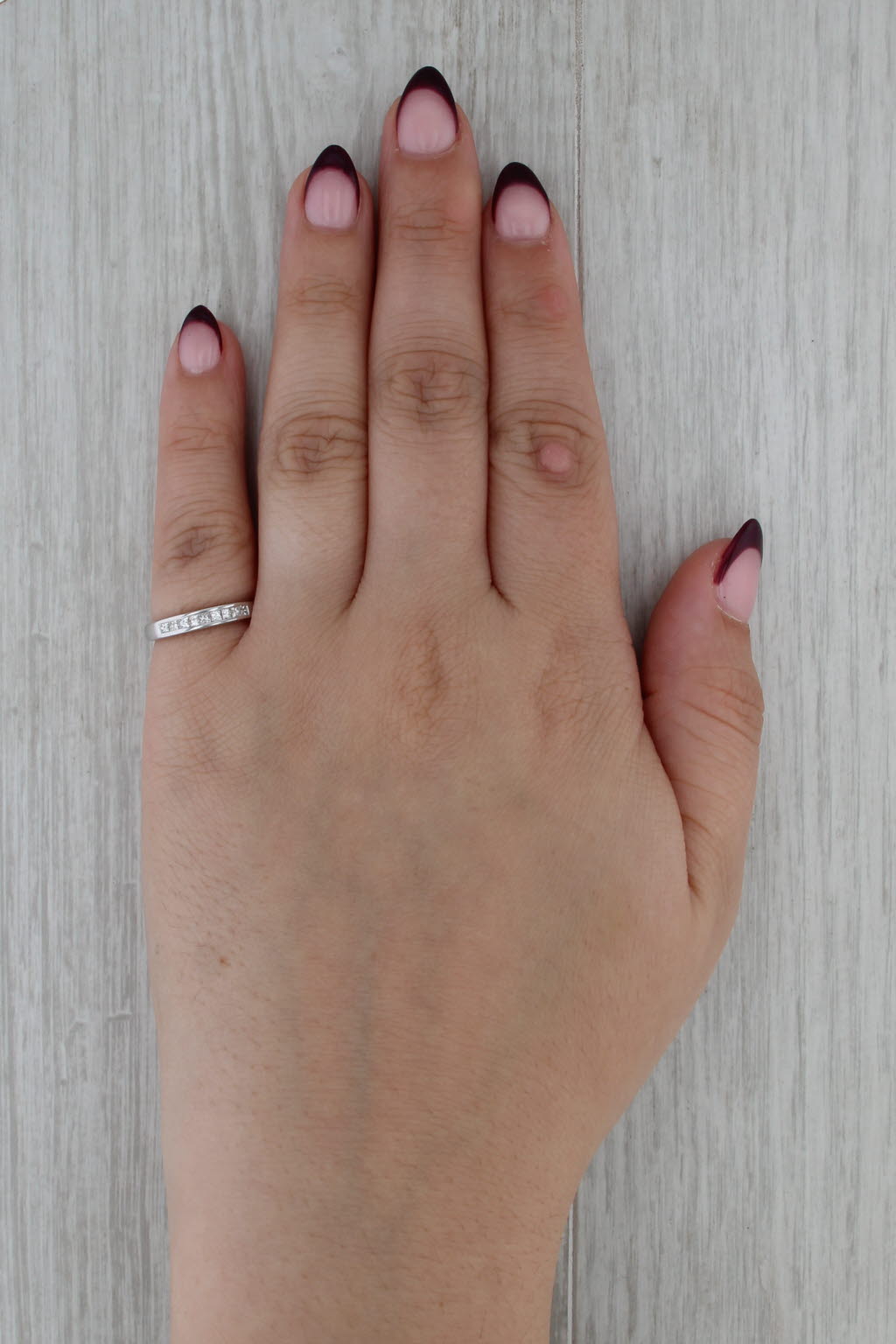 0.30ctw Diamond Wedding Band 14k White Gold Stackable Ring Size 5