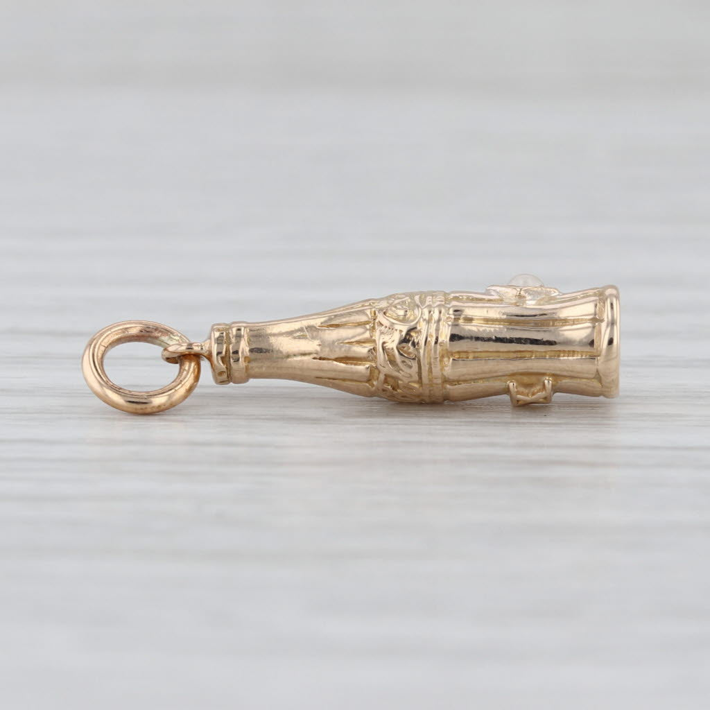 Vintage Coke Bottle Charm 10k Yellow Gold Coca Cola Souvenir Pendant