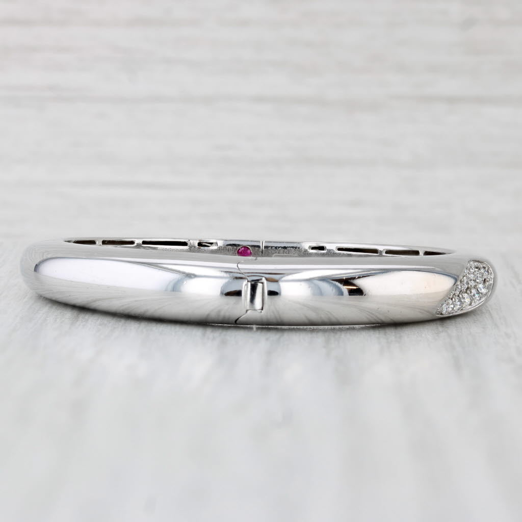 Light Gray Roberto Coin 0.33ctw Diamond Capri Bangle Bracelet 18k White Gold 6