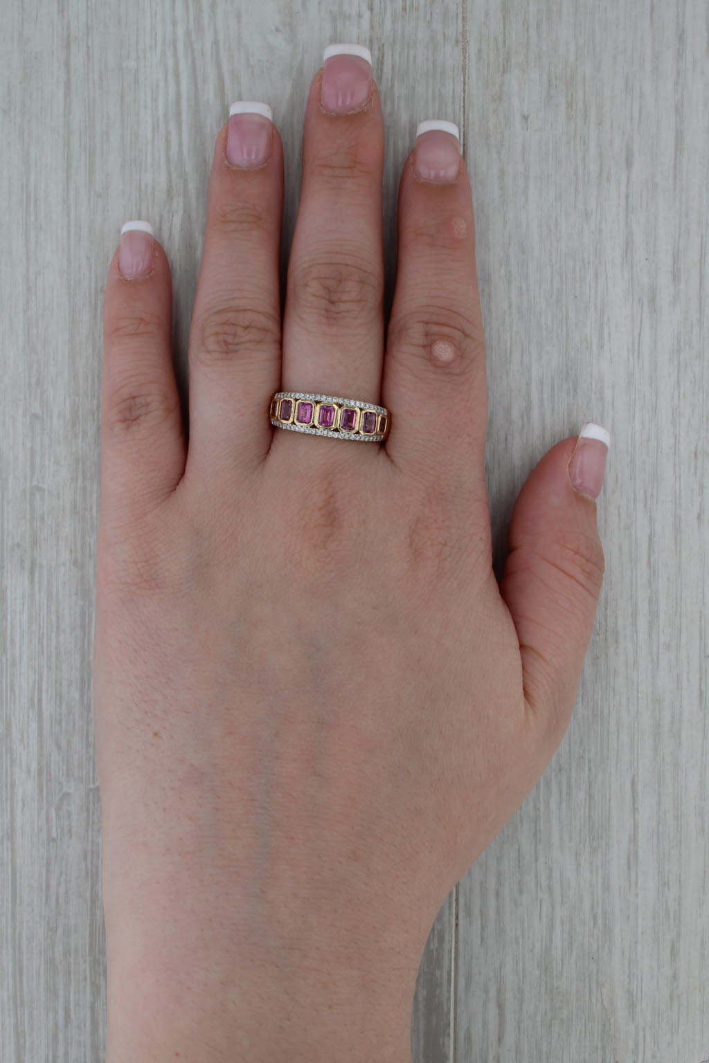 1.66ctw Bezel Set Garnet Diamond Ring 14k Yellow Gold Size 10