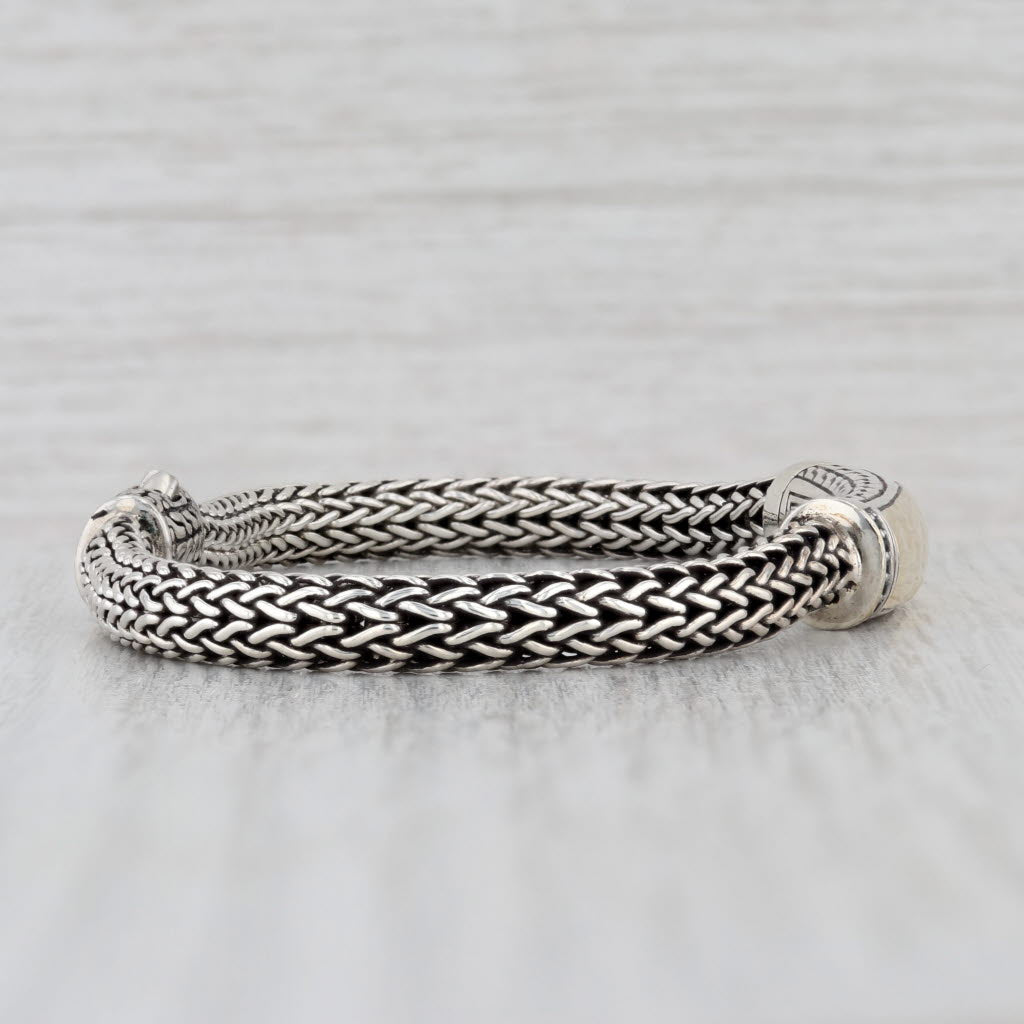 John Hardy Palu ID Bracelet Sterling Silver 1/3 18k Gold 6.5"