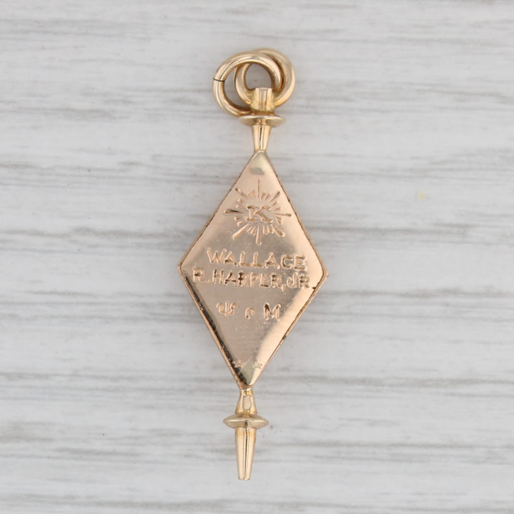 Gray Psi Upsilon Key Fob Pendant Vintage Greek Fraternity