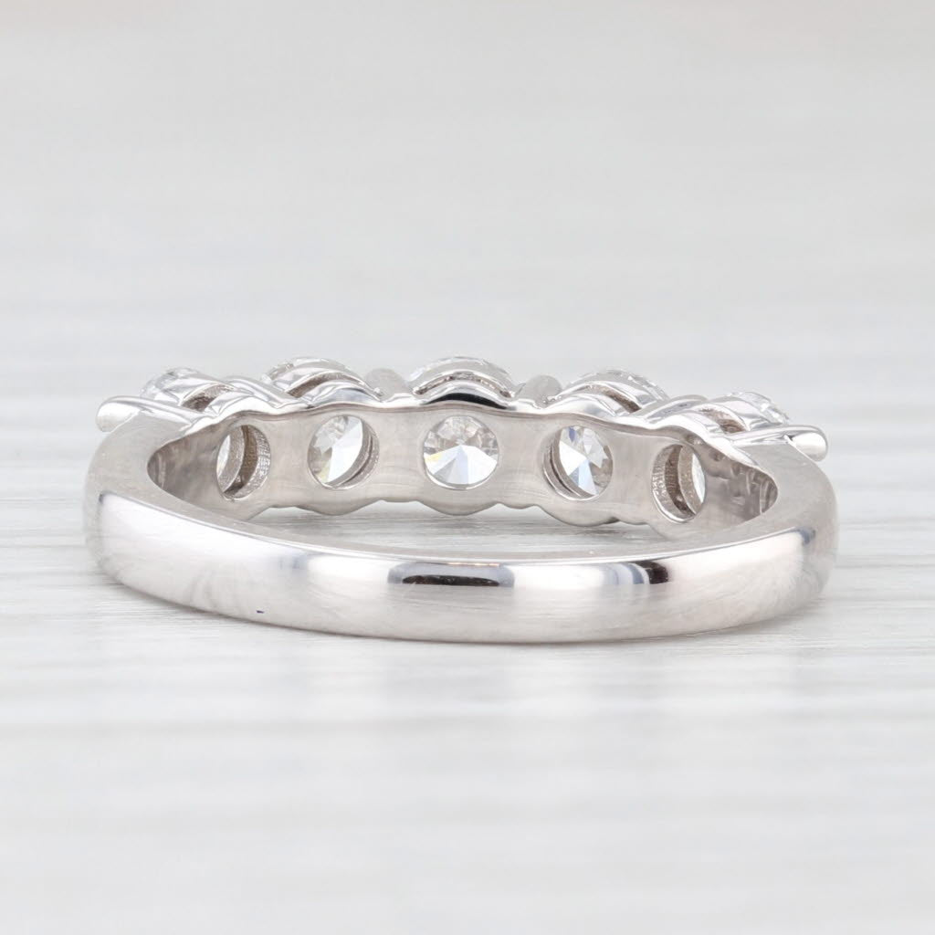Light Gray New 1.56ctw Lab Grown Diamond Wedding Band 14k White Gold Stackable Ring Sz 6.5
