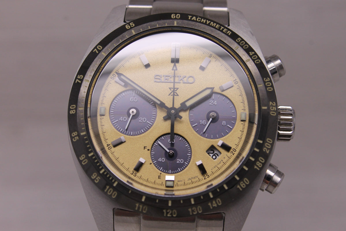 Seiko Prospex Speedtimer Solar Chronograph Watch 39.5mm Steel Date SSC817