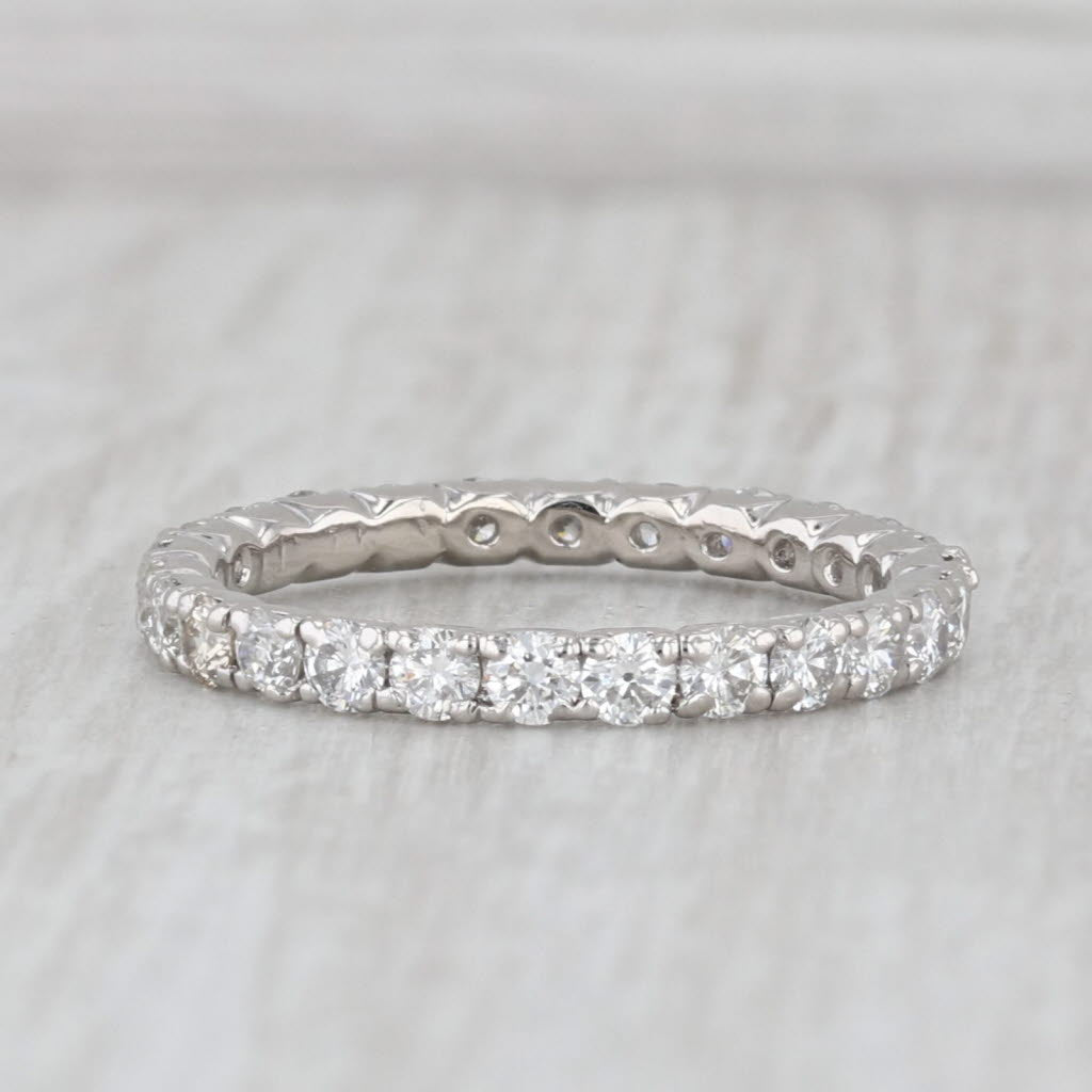 Spark 0.98ctw Diamond Eternity Band Ring Platinum Size 5.5 Wedding Anniversary