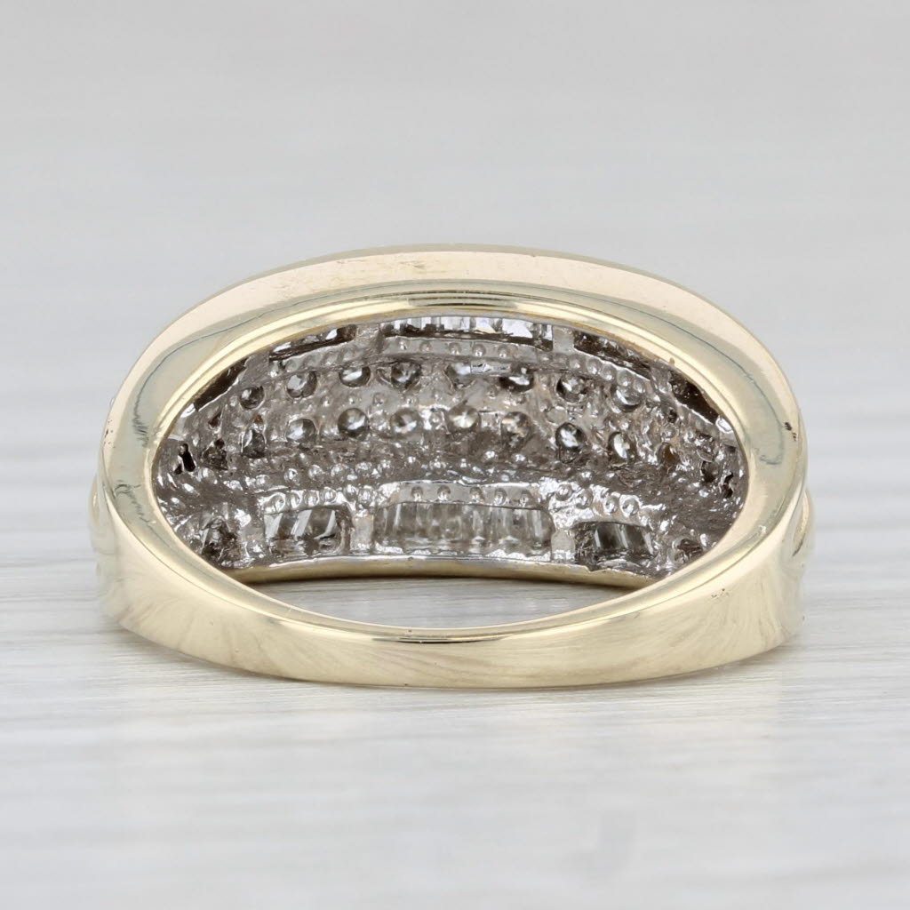 Light Gray 0.64ctw Diamond Cluster Ring 10k Yellow Gold Size 5.5 Anniversary Band