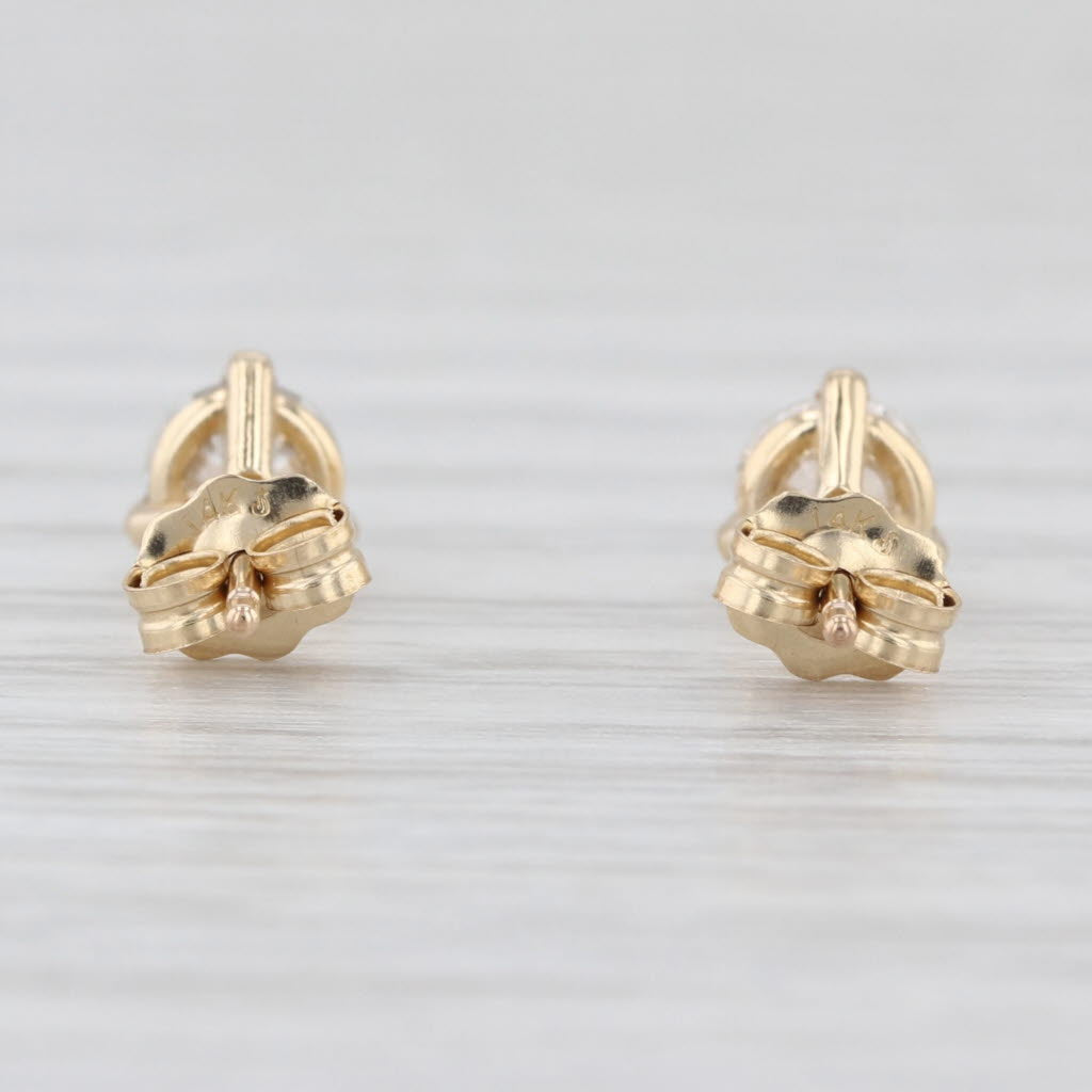 New 0.66ctw Diamond Solitaire Stud Earrings 14k Gold Round Brilliant Studs