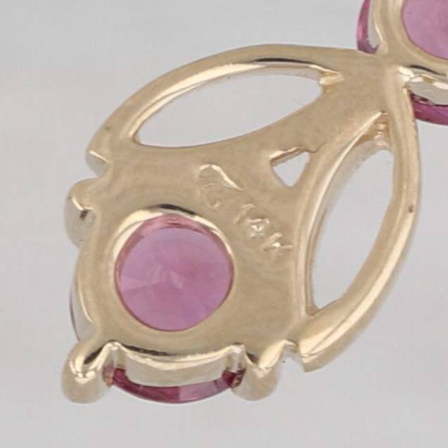 1.24ctw Garnet Diamond Flower Journey Pendant 14k Yellow Gold