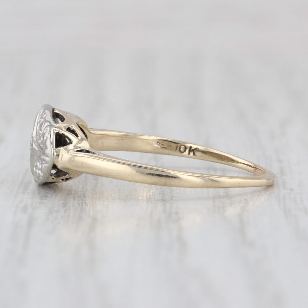 Vintage Diamond Princess Ring 10k White Yellow Gold Size 9