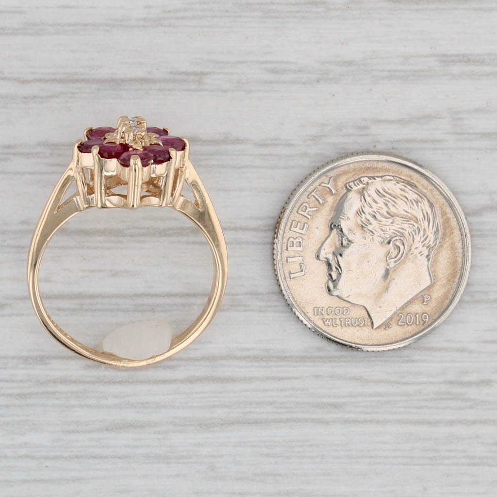 Gray 1.04ctw Ruby Diamond Ring 14k Yellow Gold Size 4.25