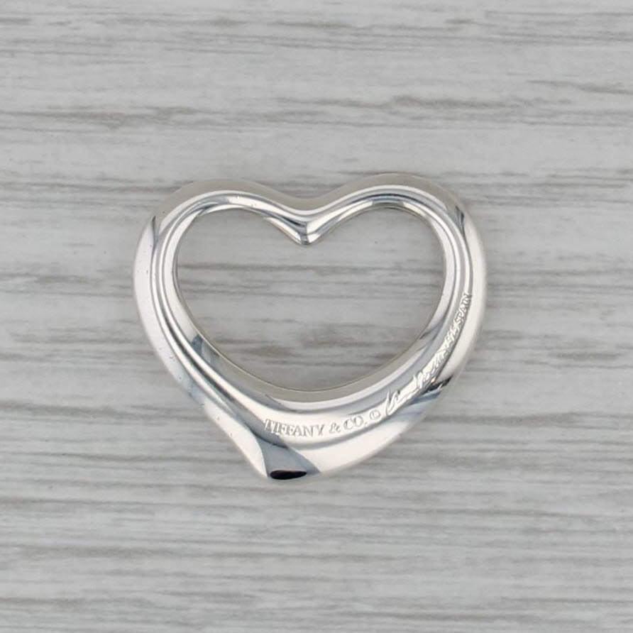 Tiffany & Co Elsa Peretti Open Heart Pendant Sterling Silver Floating Drop