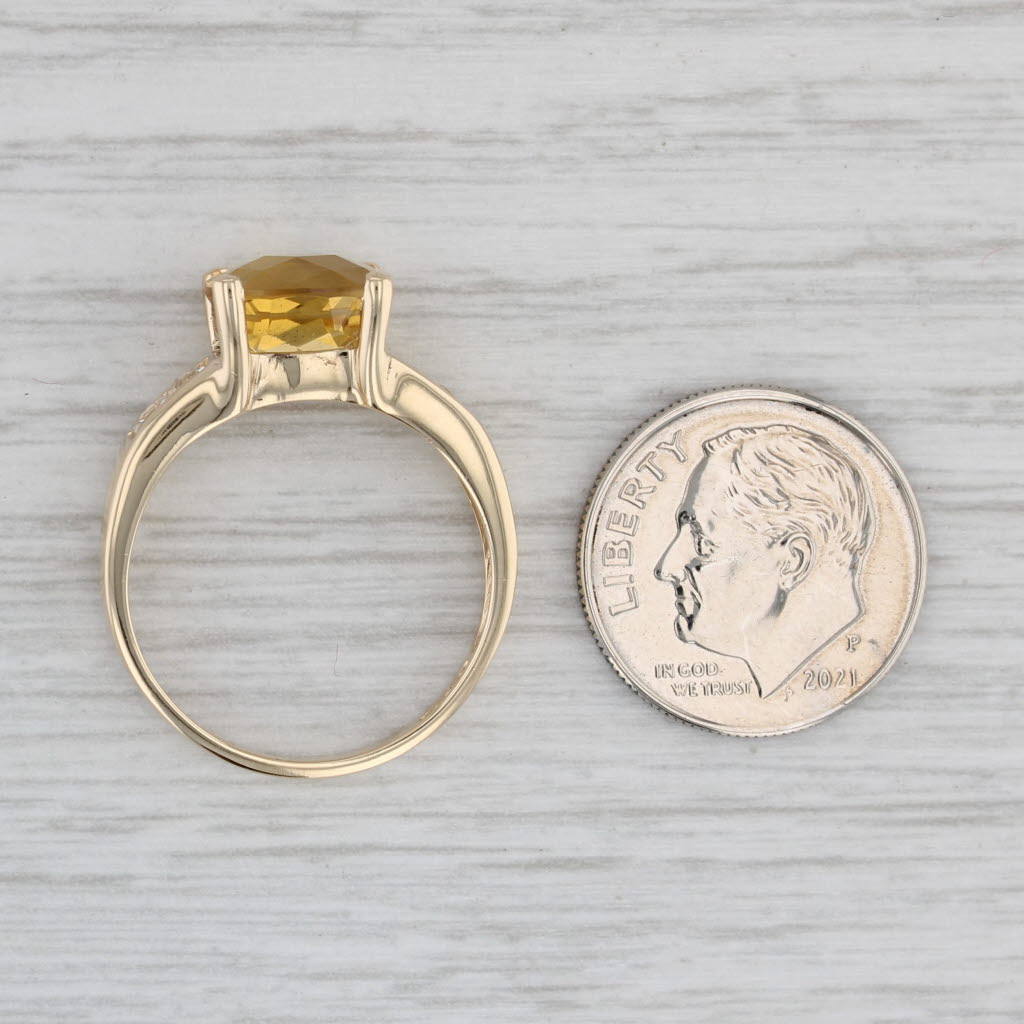 Gray 2.75ctw Yellow Heliodor White Goshenite Ring 14k Yellow Gold Size 8