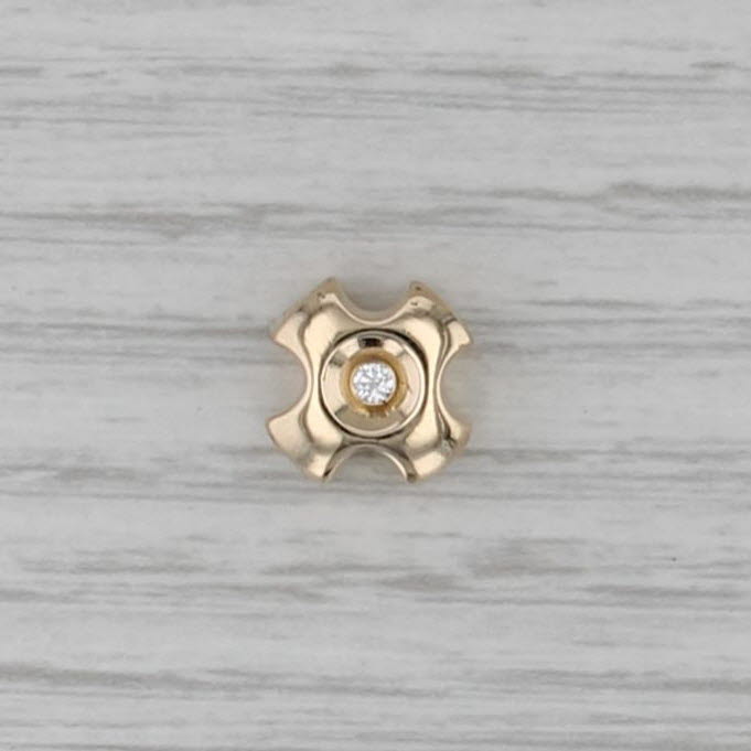 Cubic Zirconia Small Cross Slide Charm Pendant 14k Yellow Gold