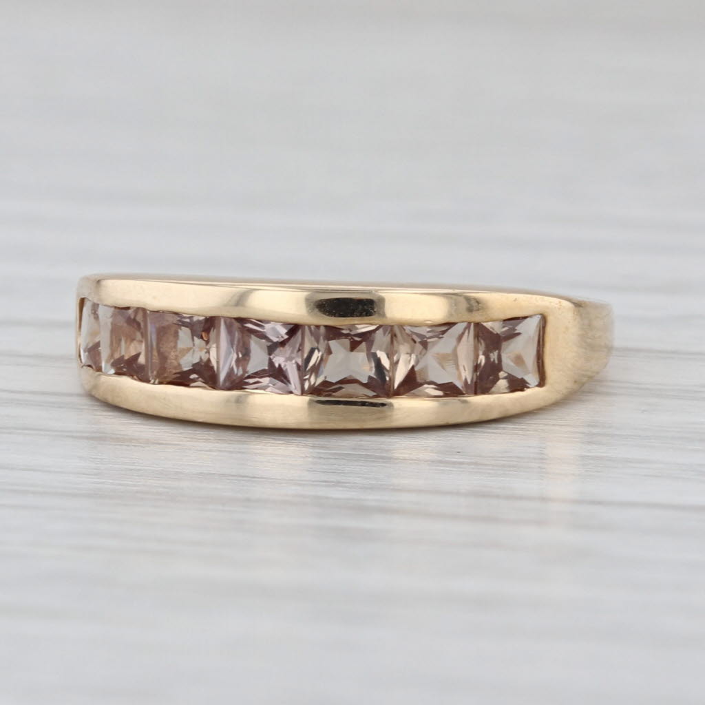 1.24ctw Color Change Garnet Ring 10k Yellow Gold Size 6.25 Band Stackable COA