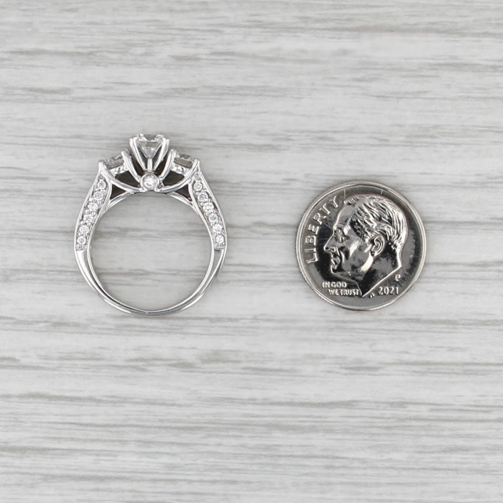 2.36ctw Round Brilliant 3-Stone Engagement 14k White Gold Size 5